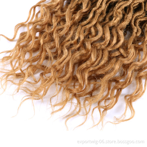 Wholesale Curly Goddess Locs Crochet Hair Extensions African Goddess Faux Locs 18 Inches Solid And Ombre Color Synthetic Fiber